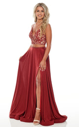 1 of 12 Rachel Allan 7209 Dress Burgundy