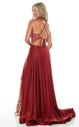 4 of 12 Rachel Allan 7209 Dress Burgundy