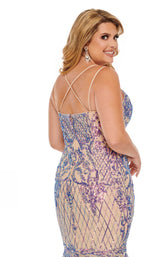 4 of 4 Rachel Allan Curves 7216 Dress Nude-Iridescent