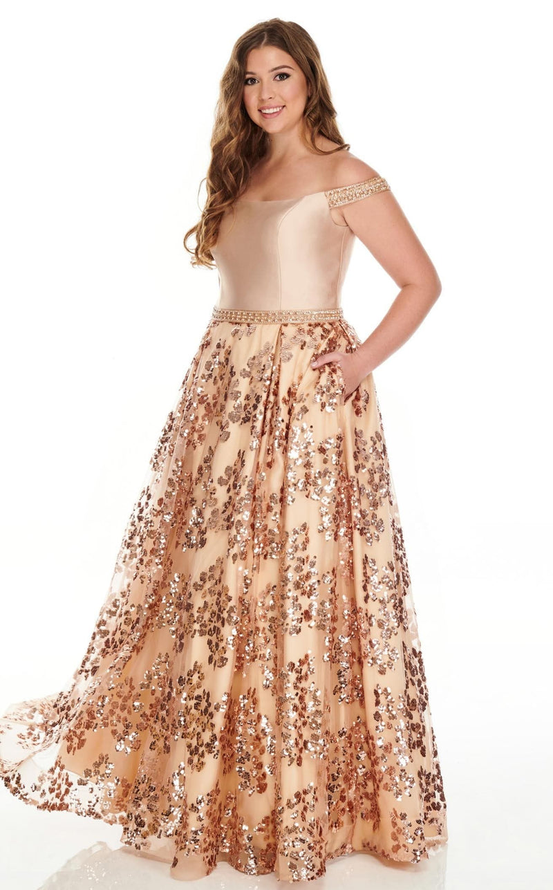 Rachel Allan 7218 Dress Rose-Gold