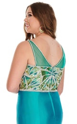 7 of 8 Rachel Allan 7221 Dress Jade