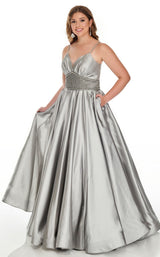 1 of 8 Rachel Allan 7223 Dress Gunmetal