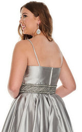 7 of 8 Rachel Allan 7223 Dress Gunmetal