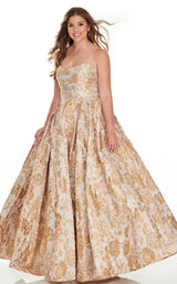 1 of 8 Rachel Allan 7224 Dress Champagne-Gold