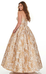 3 of 8 Rachel Allan 7224 Dress Champagne-Gold