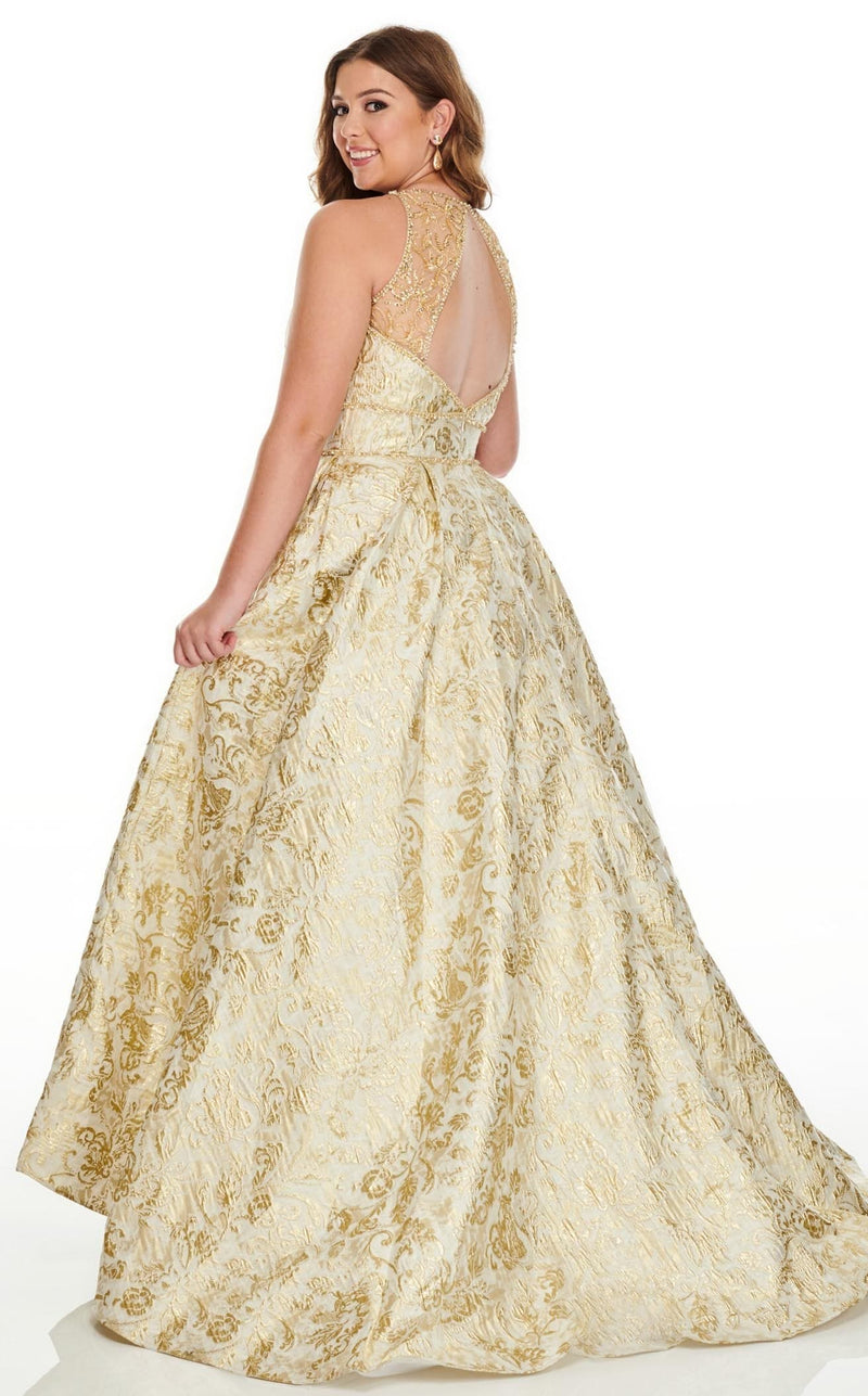 Rachel Allan 7226 Dress Ivory-Gold