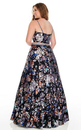 3 of 8 Rachel Allan 7227 Dress Black-Multi