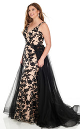 1 of 8 Rachel Allan 7228 Dress Black-Nude