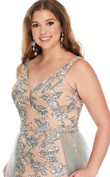 6 of 8 Rachel Allan 7228 Dress Silver-Nude