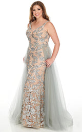 2 of 8 Rachel Allan 7228 Dress Silver-Nude