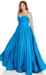 1 of 8 Rachel Allan 7229 Dress Ocean-Blue