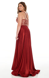 5 of 10 Rachel Allan 7235 Dress Burgundy