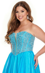 8 of 12 Rachel Allan 7236 Dress Ocean-Blue