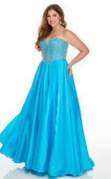 2 of 12 Rachel Allan 7236 Dress Ocean-Blue