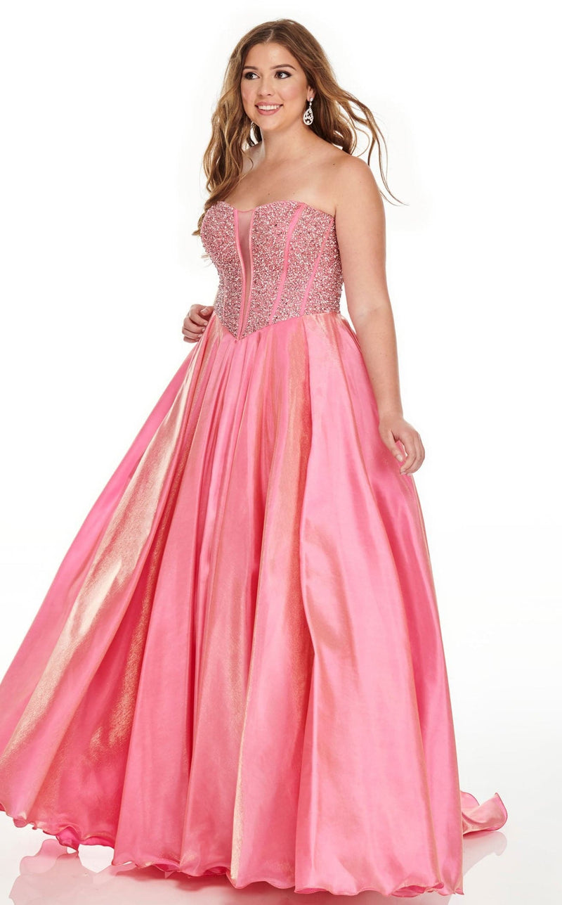 Rachel Allan 7236 Dress Hot-Coral