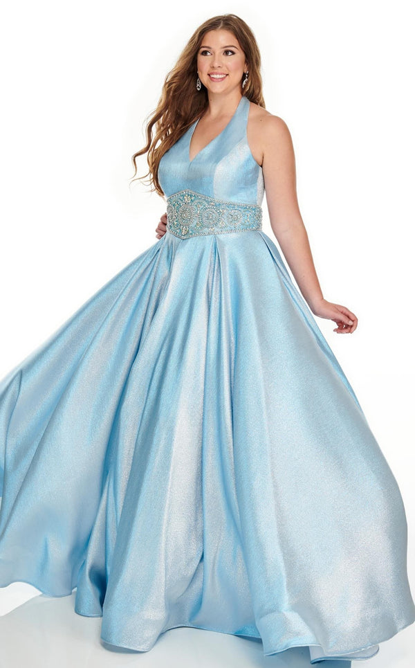 Rachel Allan 7239 Dress Light-Blue