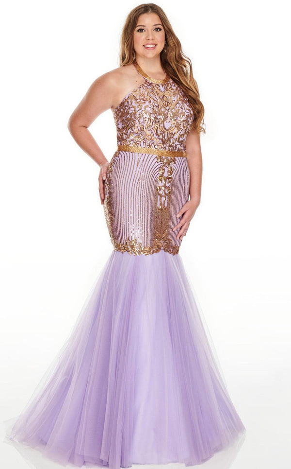 Rachel Allan 7240 Dress Lilac-Gold