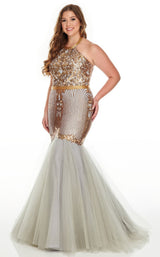 2 of 8 Rachel Allan 7240 Dress Silver-Gold