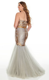 4 of 8 Rachel Allan 7240 Dress Silver-Gold