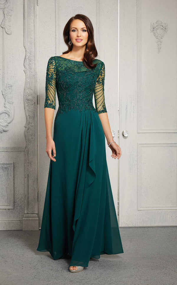 MGNY 72412 Dress Emerald