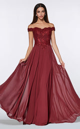 2 of 7 Cinderella Divine 7258 Dress Burgundy