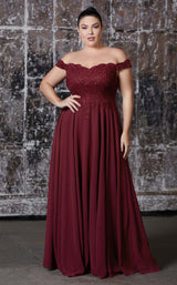 4 of 7 Cinderella Divine 7258 Dress Dark-Burgundy