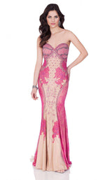 1 of 4 Terani 1621E1458 Fuchsia/Nude