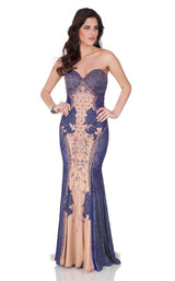 3 of 4 Terani 1621E1458 Navy/Nude