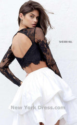 2 of 3 Sherri Hill 50725 Black/Ivory