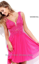 4 of 4 Sherri Hill 50756 Fuchsia