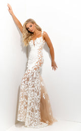 1 of 2 Jasz Couture 7351 White/Nude