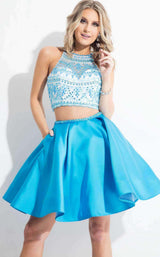 10 of 19 Rachel Allan 4156 White/Turquoise