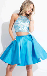 19 of 19 Rachel Allan 4156 White/Turquoise