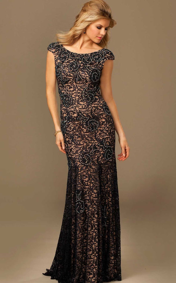 Jovani 74495BG Black-Silver