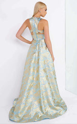 2 of 5 Mac Duggal 55128 Sky Blue/Gold