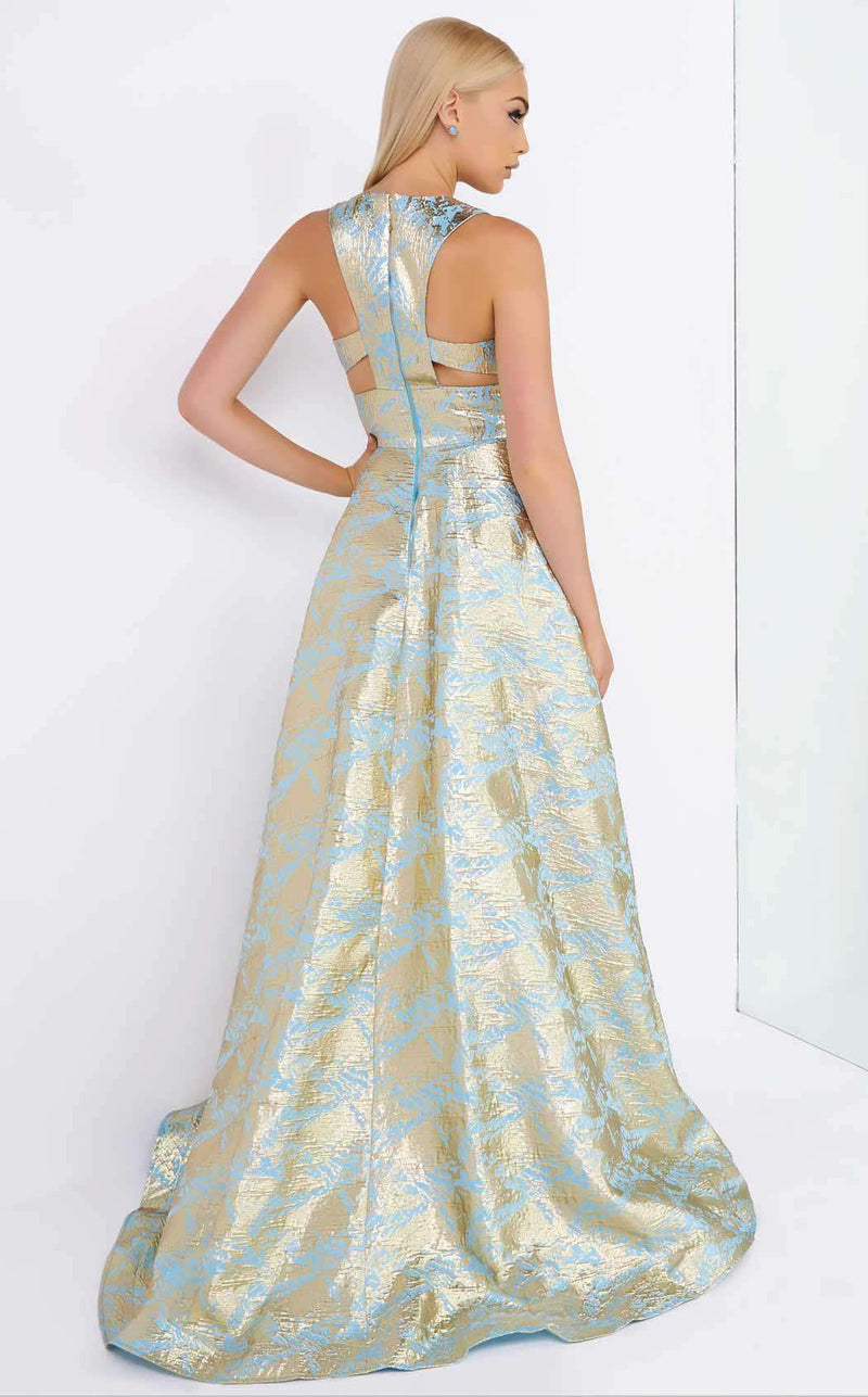 Mac Duggal 55128 Sky Blue/Gold