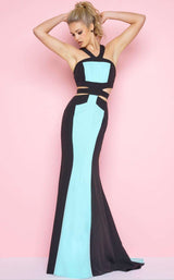 1 of 5 Mac Duggal 11081 Aqua/Black