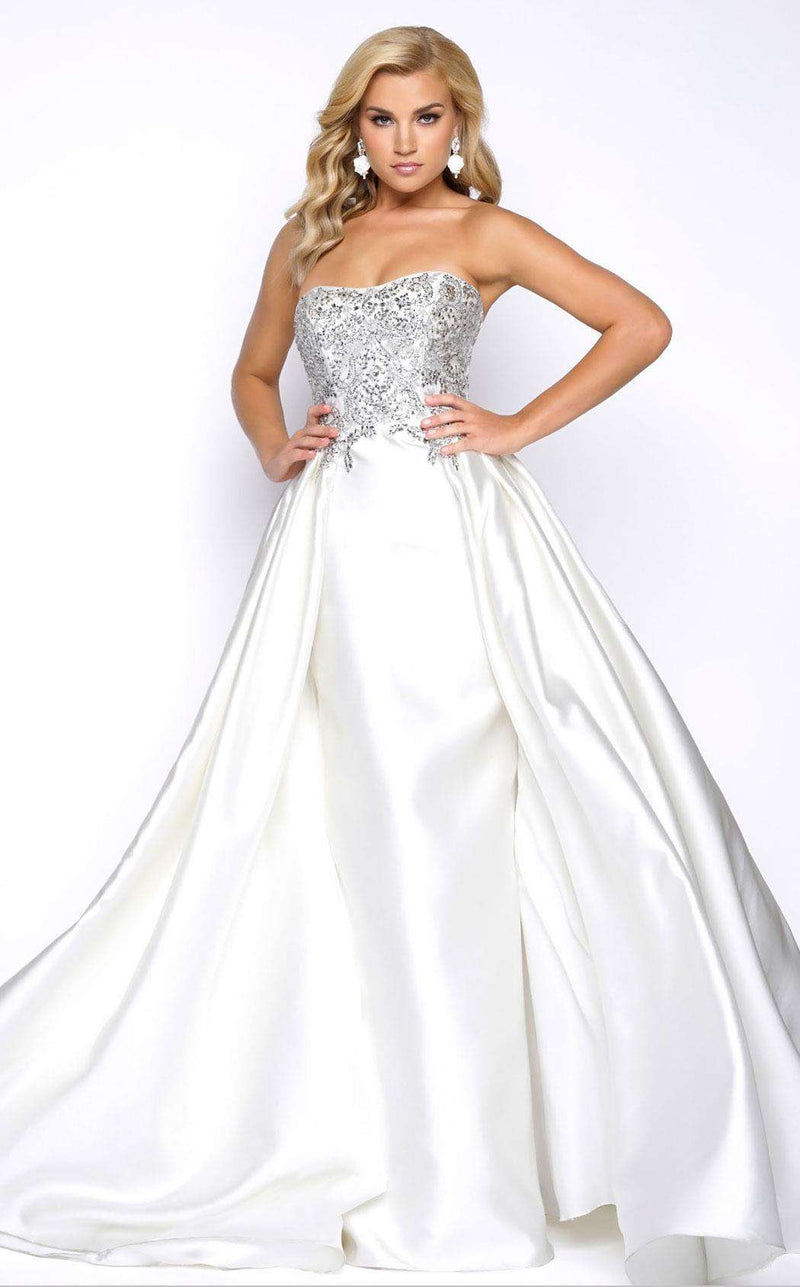 Mac Duggal 48498 Ivory/Silver