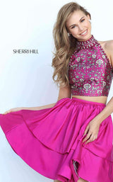 1 of 4 Sherri Hill 50798 Plum Print
