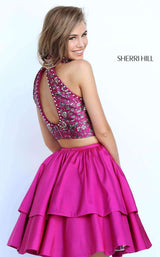 2 of 4 Sherri Hill 50798 Plum Print