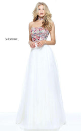 11 of 21 Sherri Hill 50873 Ivory/Multi