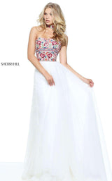 12 of 21 Sherri Hill 50873 Ivory/Multi