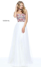 9 of 21 Sherri Hill 50873 Ivory/Multi