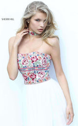 2 of 21 Sherri Hill 50873 Ivory/Multi