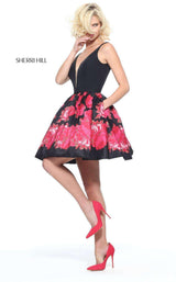 2 of 5 Sherri Hill 51180 Black/Red