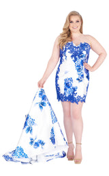 2 of 8 Mac Duggal Fabulouss 77173K Blue-Floral