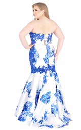 4 of 8 Mac Duggal Fabulouss 77173K Blue-Floral