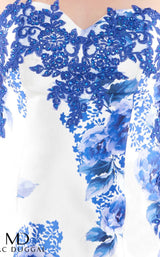 7 of 8 Mac Duggal Fabulouss 77173K Blue-Floral