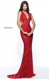 6 of 16 Sherri Hill 51245 Red