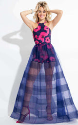 3 of 16 Rachel Allan 7558 Navy/Fuchsia